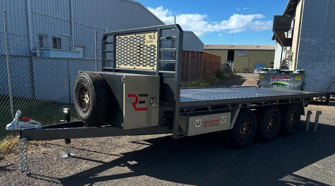 Flatbed Trailer with Spare Tire — EJF Built in Dubbo, NSW