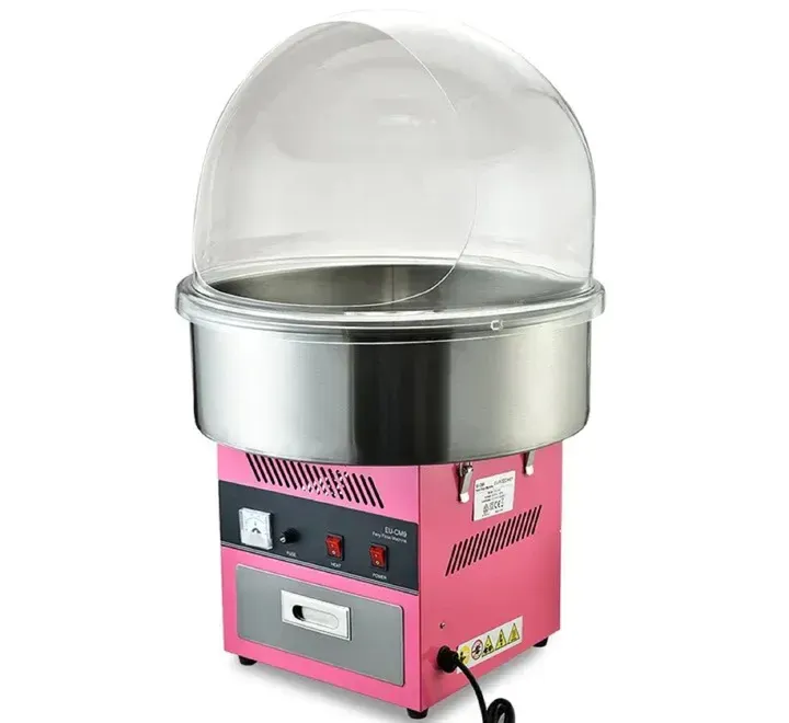 A Pink Cotton Candy Machine With A Clear Lid On A White Background  — Rides N Slides In Townsville, QLD
