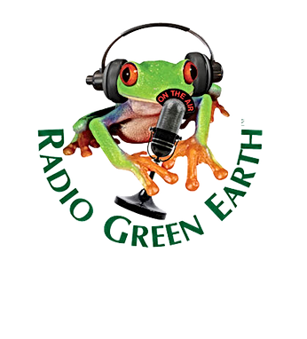 Green tree frog with headphones and microphone; 