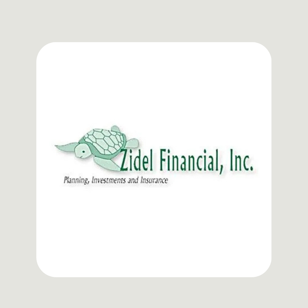Logo for Zidel Financial, Inc. features a sea turtle above the company name and tagline: Planning, Investments and Insurance.