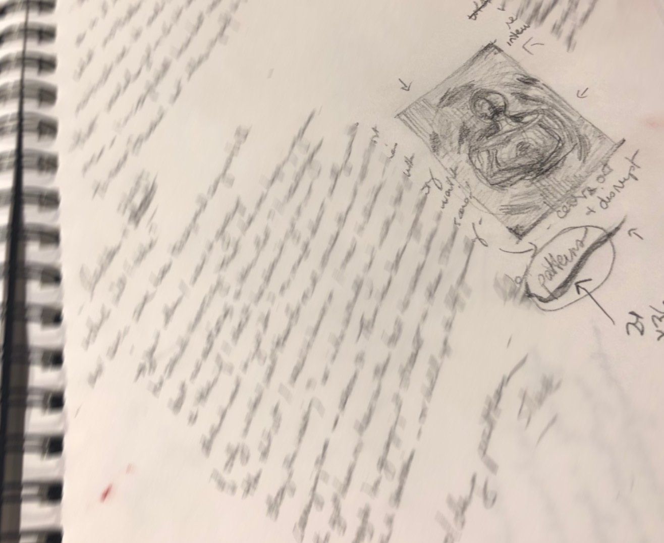 Image of a handwritten page from a sketch book.