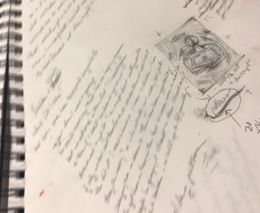 Image of a handwritten page from a sketch book.