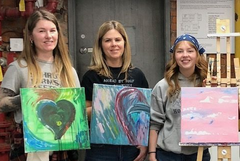 Group of people at studio k2 private painting event