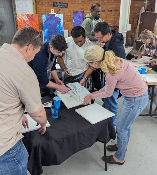 In studio team building at studio k2, Hamilton