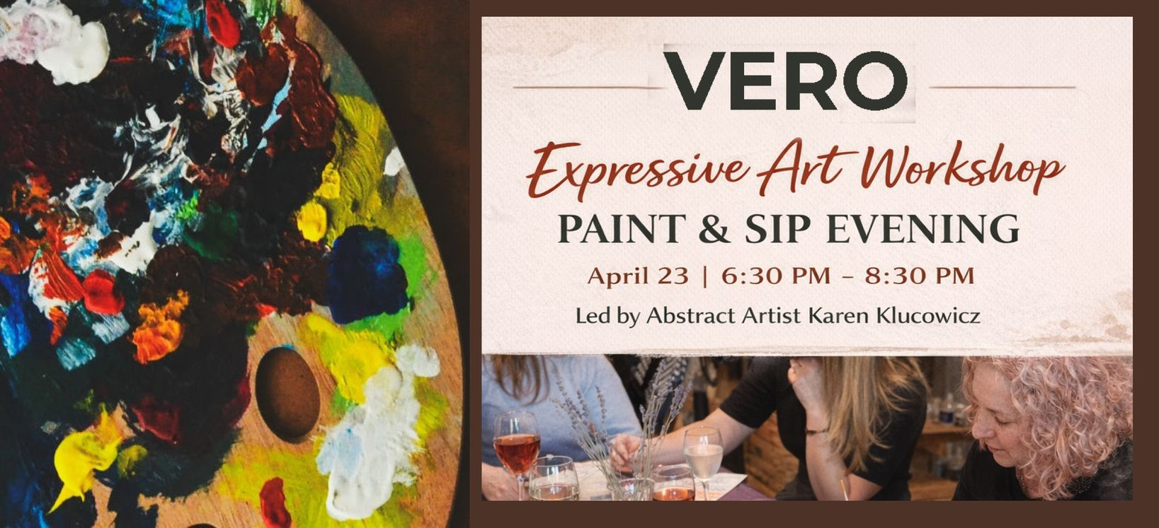 poster for special event with karen klucowicz at vero gallery cafe in hamilton
