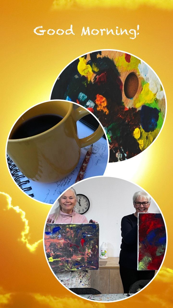 Poster for Morning adult art classes with studio k2.