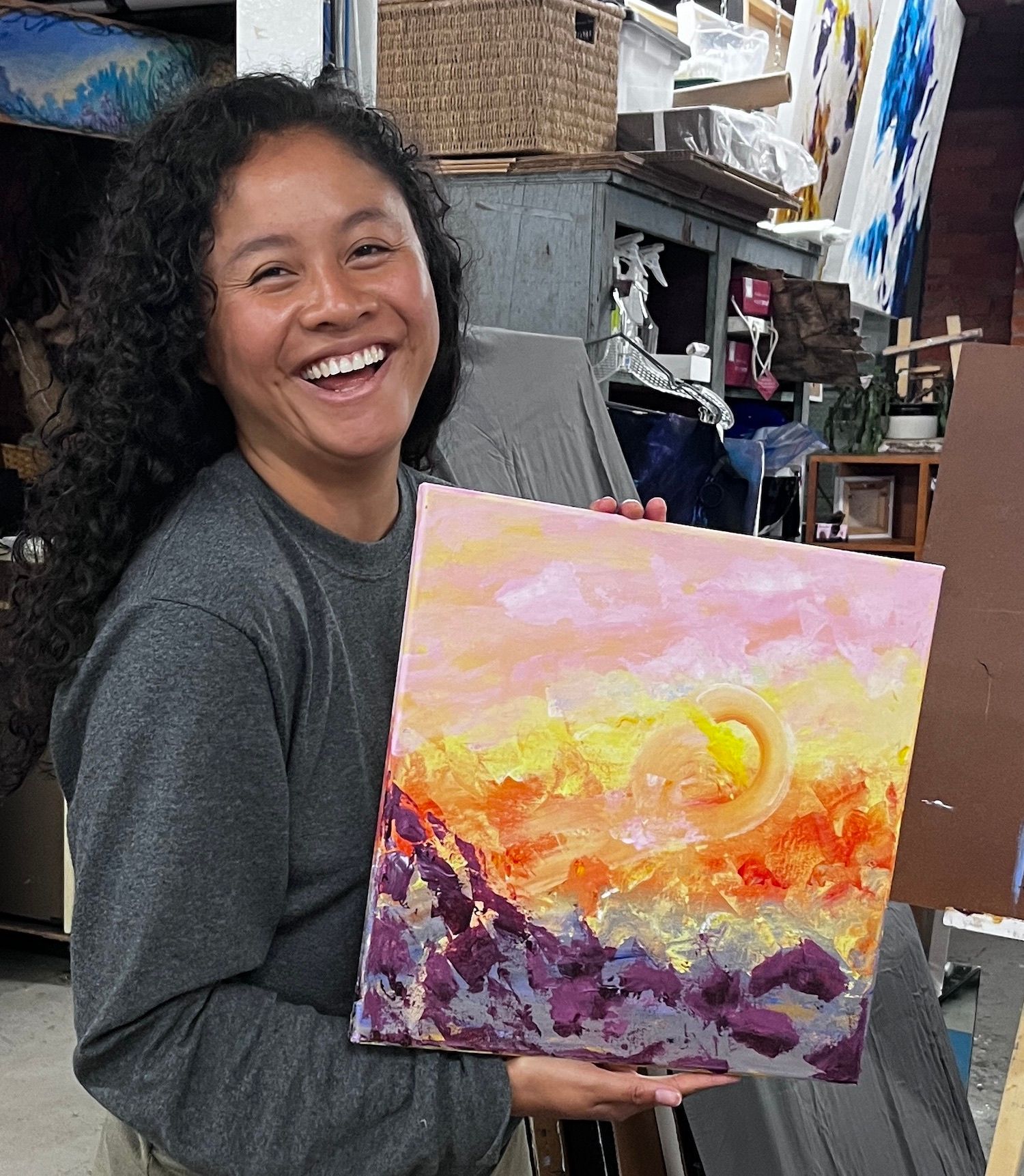 Painter having fun