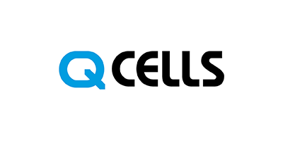 The q cells logo is blue and black on a white background.