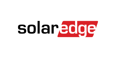 The solaredge logo is black and red on a white background.