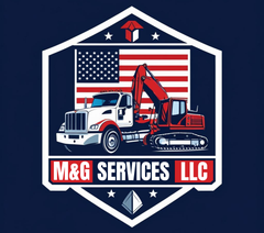 Logo for M&G Services LLC: Navy blue 