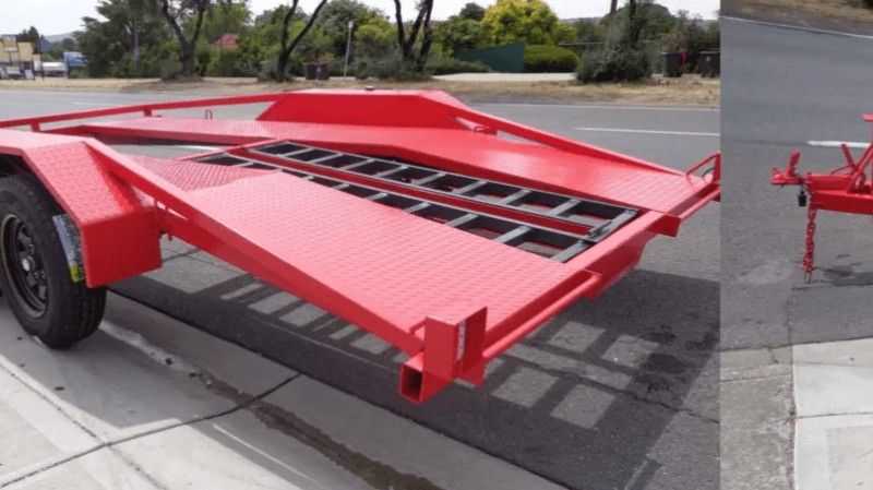 A Red Trailer is Parked on the Side of the Road — Voyager Trailers in Nightcliff, NT