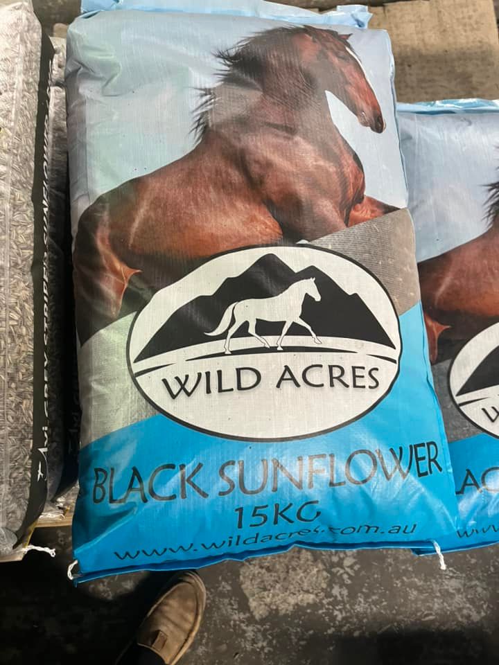 A Bag Of Wild Acres Black Sunflower Is Sitting On A Table — SF Produce In Paget, QLD