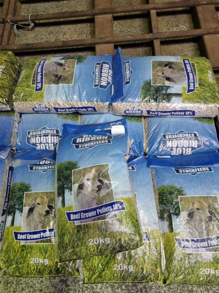 A Bunch Of Bags Of Dog Food Are Sitting On Top Of Each Other On A Table — SF Produce In Paget, QLD