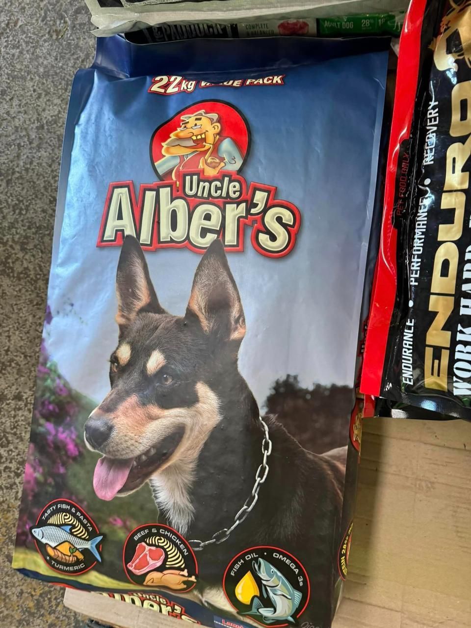 A Bag Of Uncle Alber's Dog Food With A Picture Of A Dog On It — SF Produce In Paget, QLD