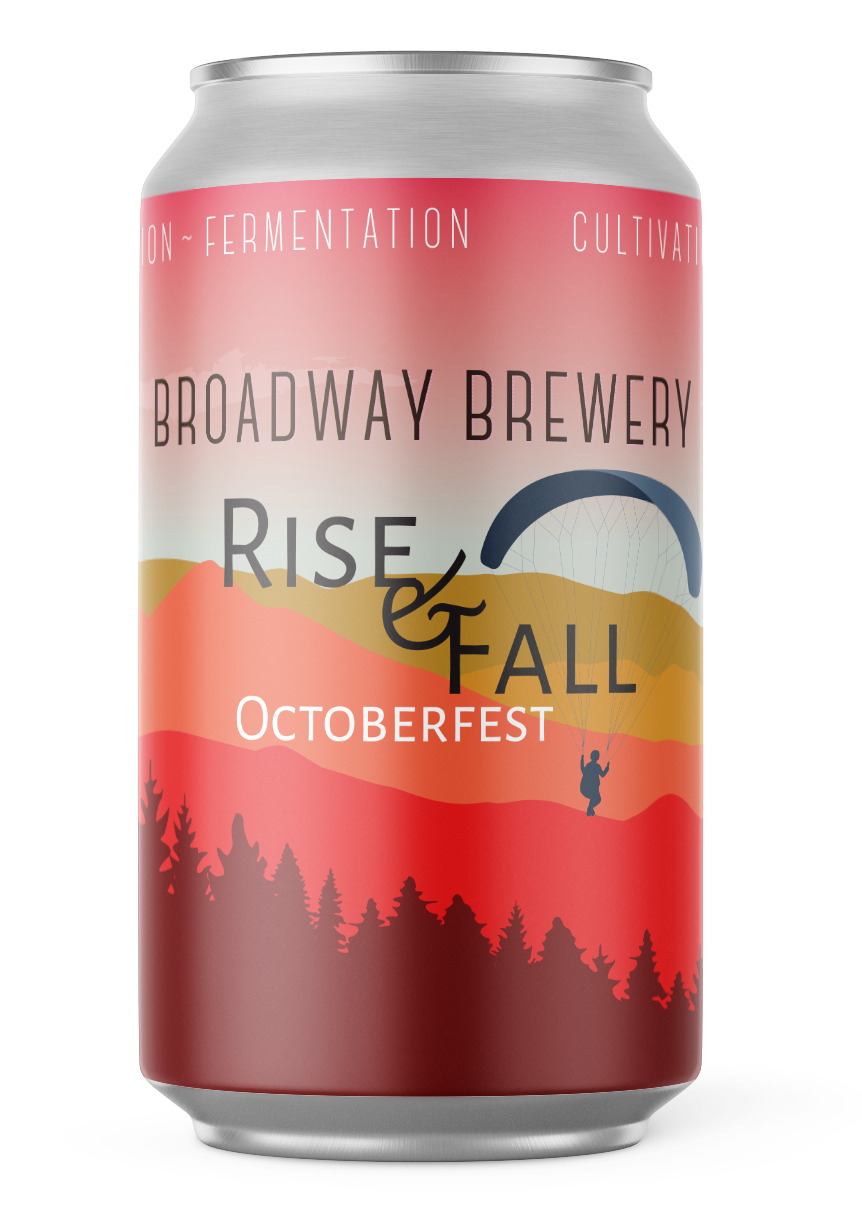A can of broadway brewery rise & fall octoberfest