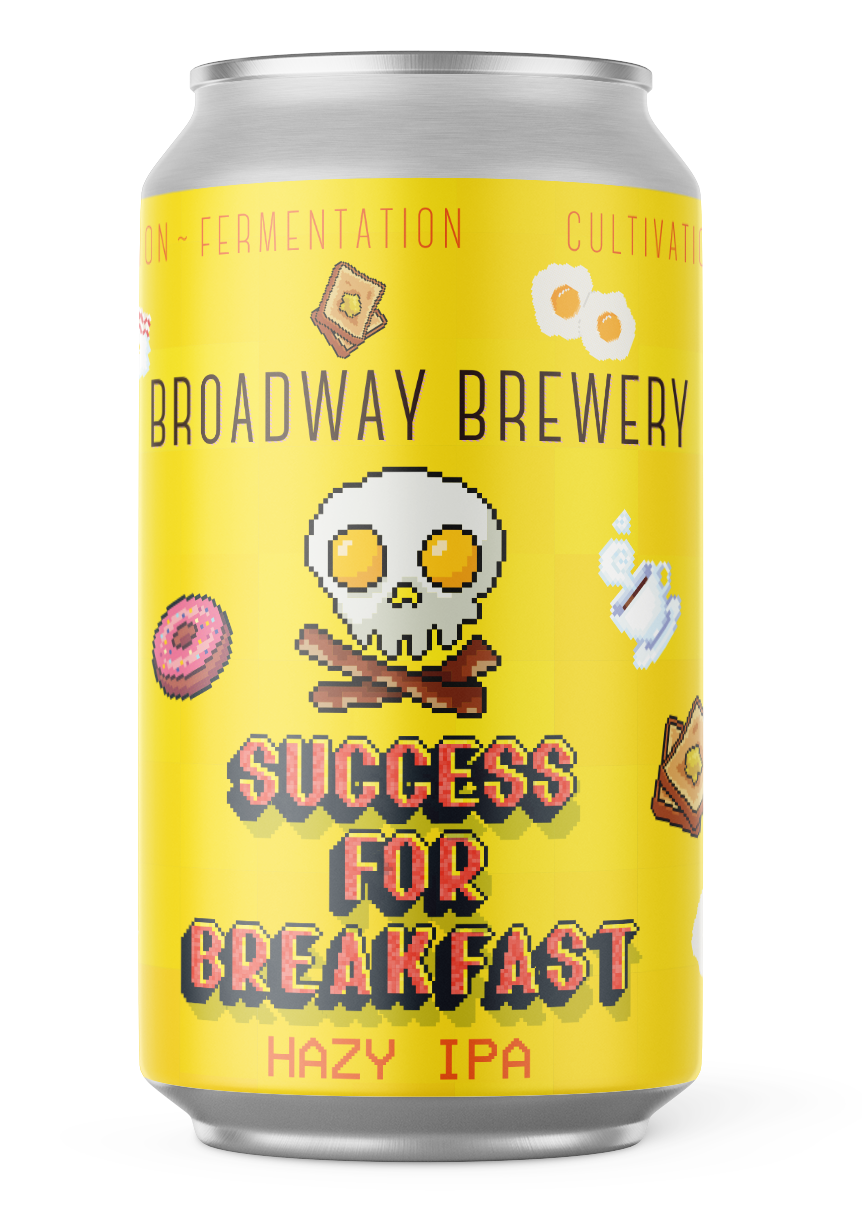 A can of broadway brewery success for breakfast hazy ipa