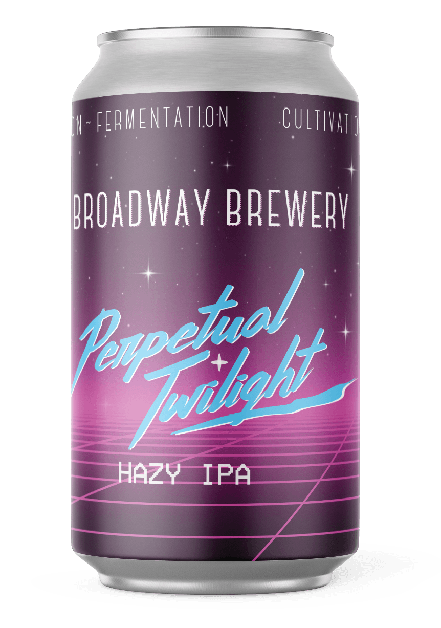A can of broadway brewery perpetual twilight hazy ipa