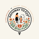Pathway to Keys logo featuring a woman and child walking to a house, surrounded by flowers, with a heart and key.