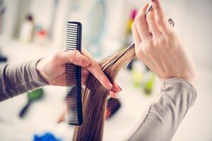 Cutting Hair of Woman — Hair Specials in Shelby Township, MI