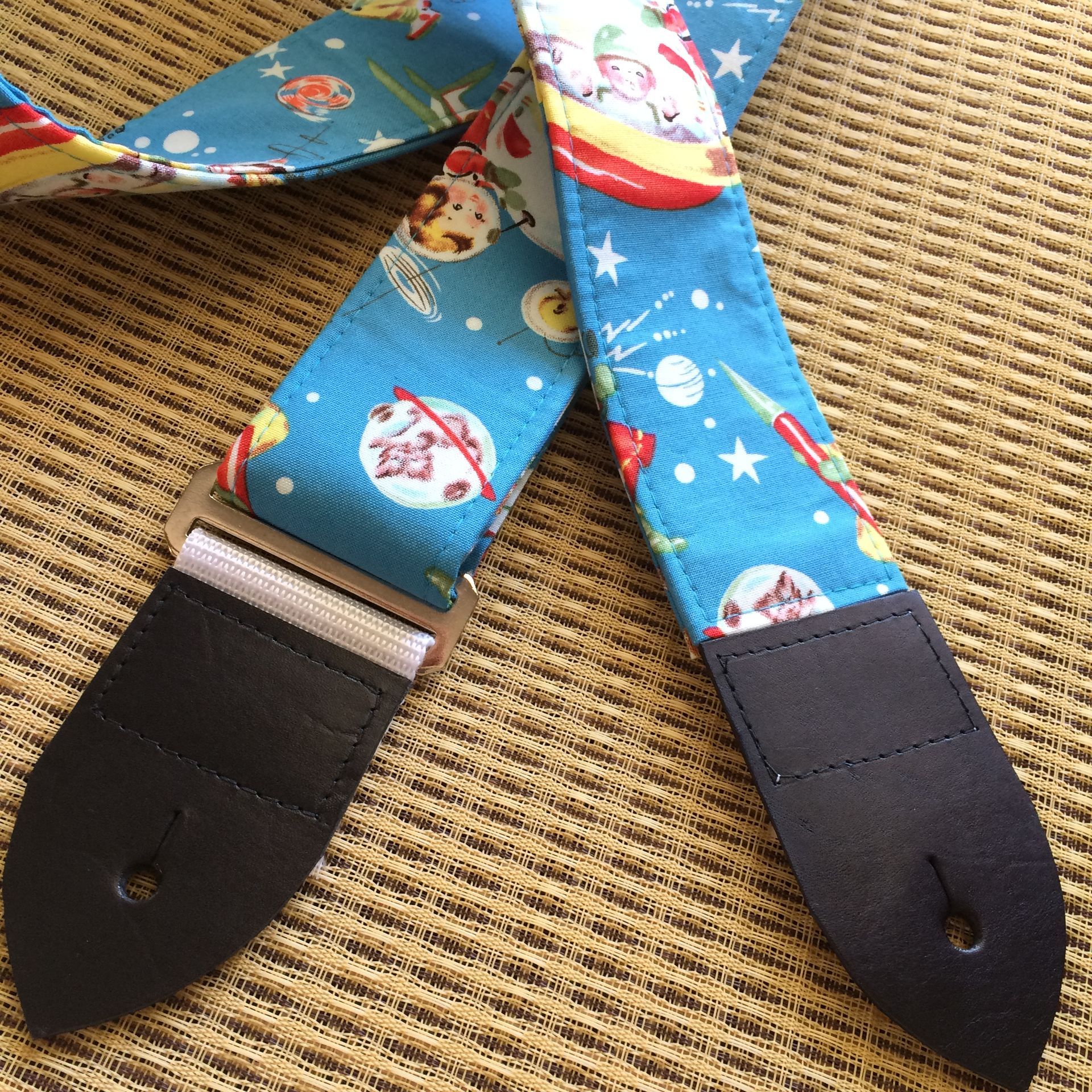 Retro rocket rider guitar strap