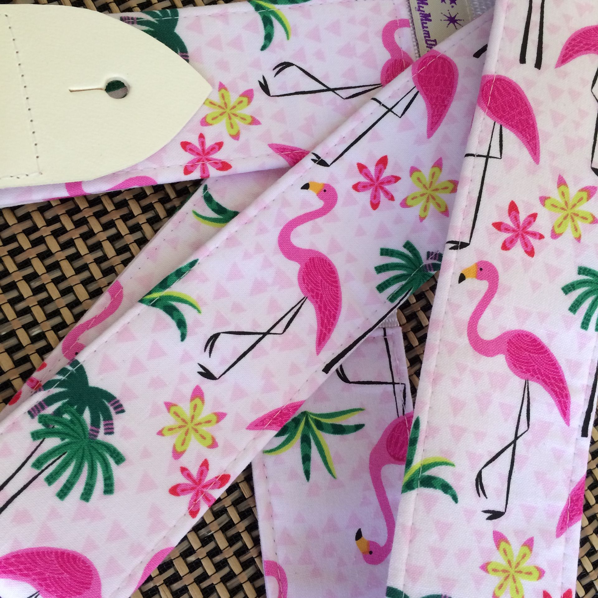 Flamingo paradise guitar strap