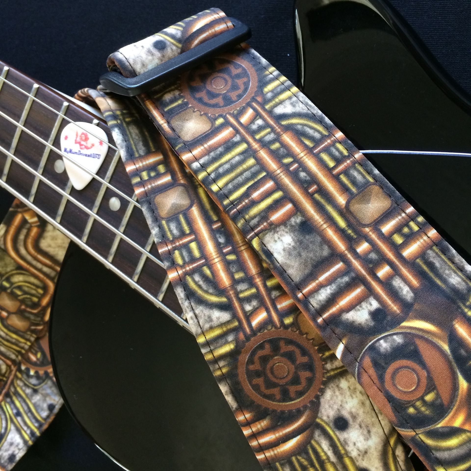 Industrial steampunk fusion guitar strap