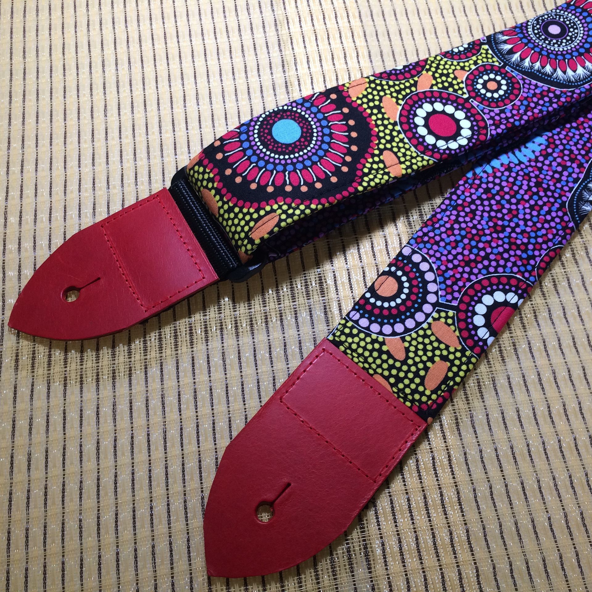 Aboriginal dot art guitar strap