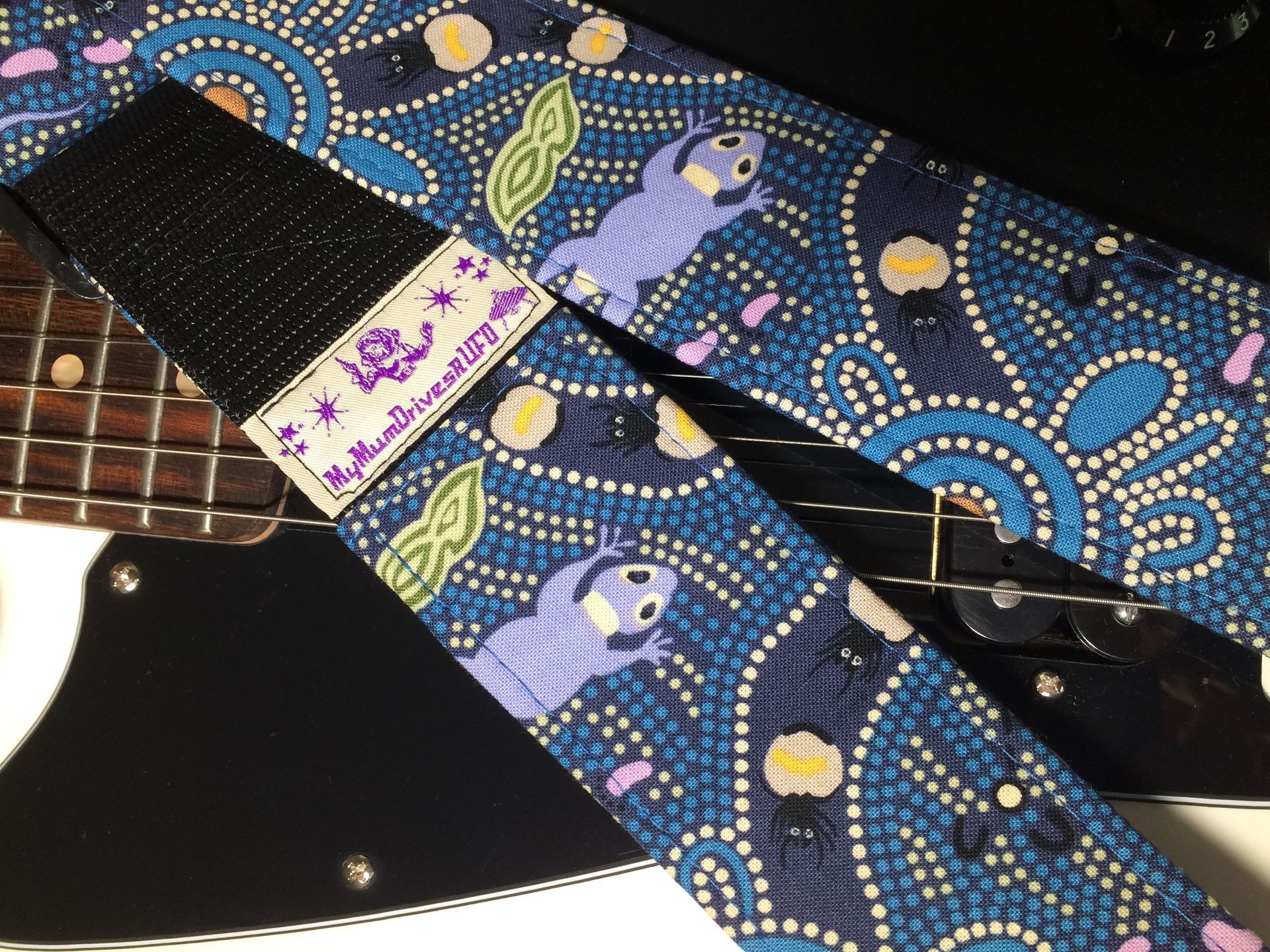 Night sky dreaming guitar strap