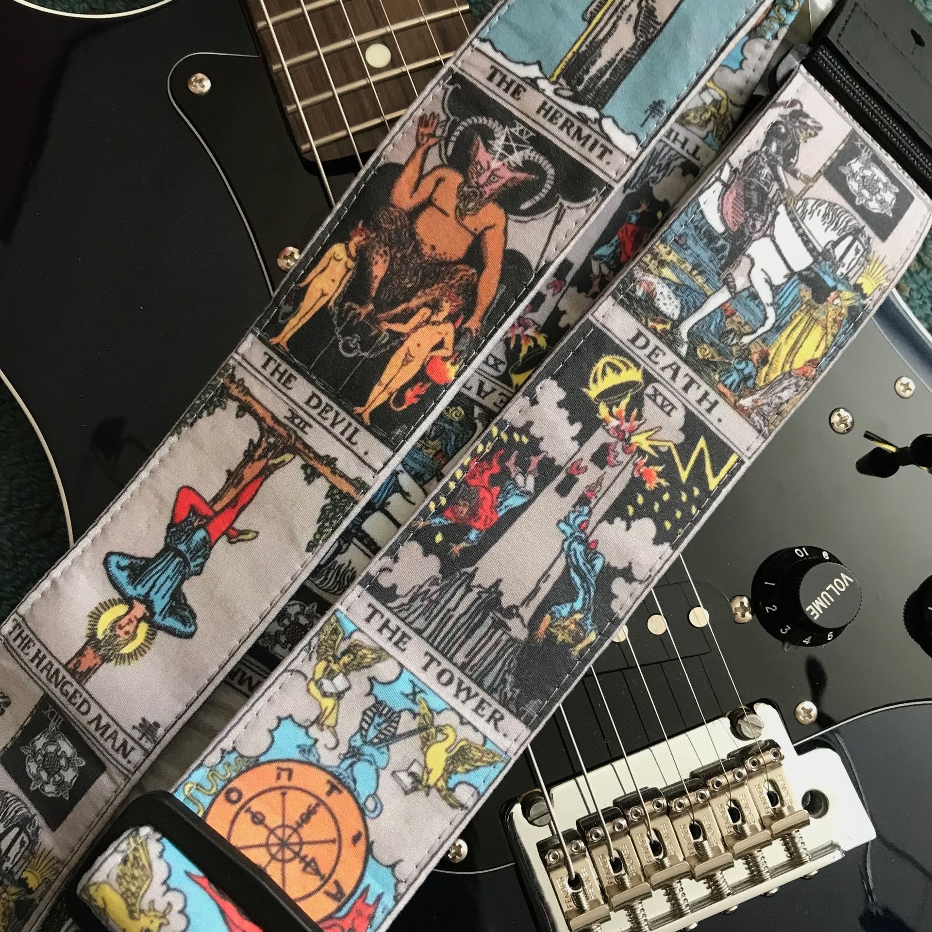 Dark Arcana tarot guitar strap