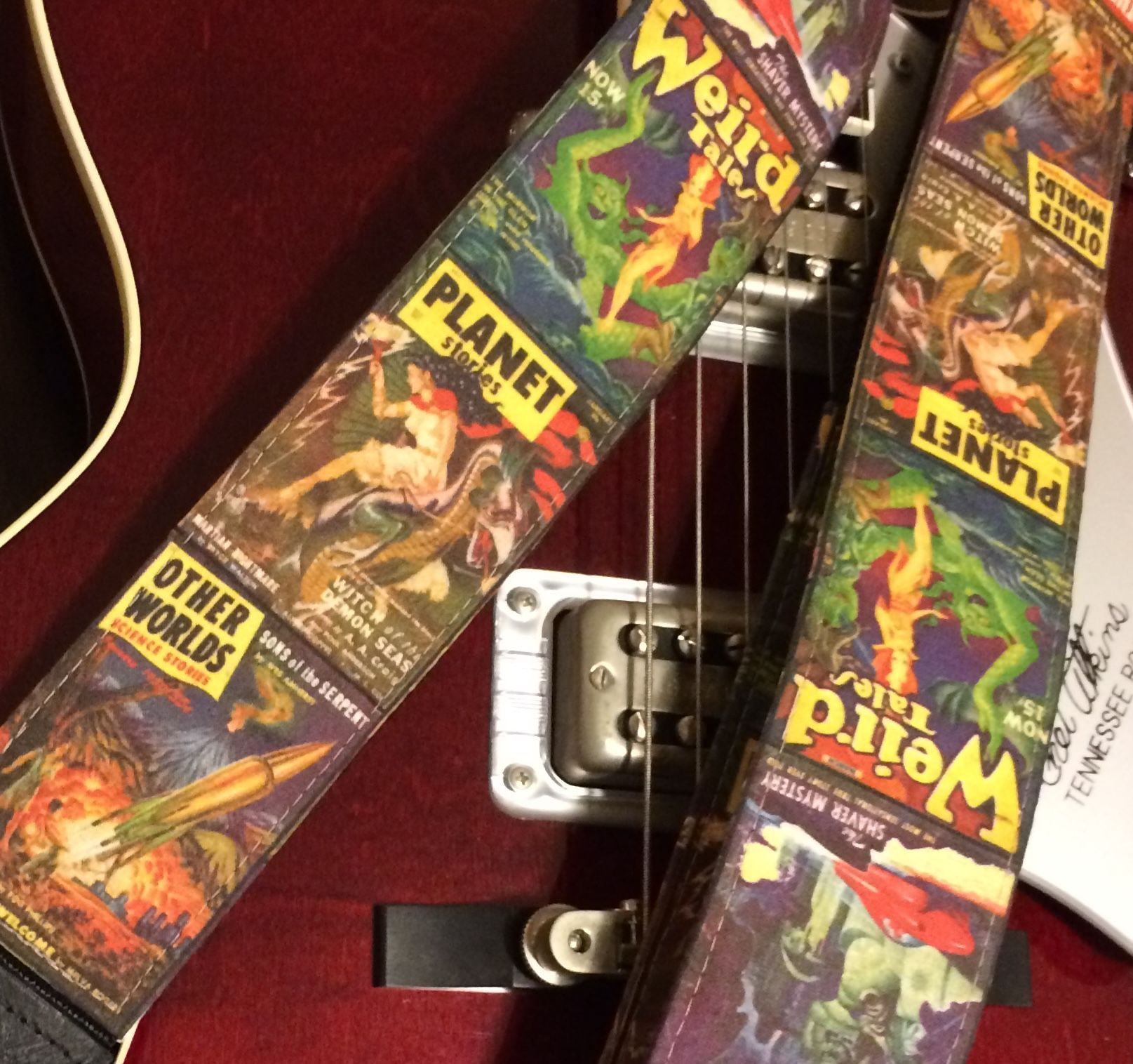 Galactic sci-fi adventure guitar strap