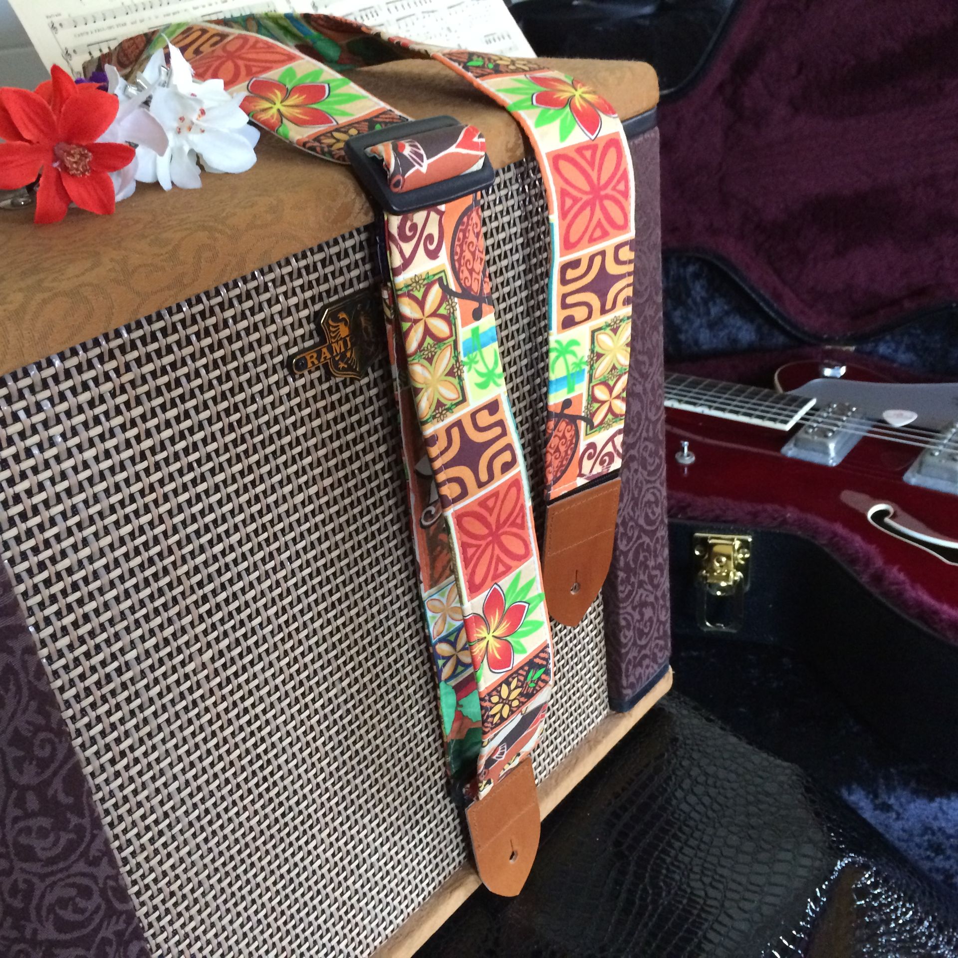 Island mosaic guitar strap