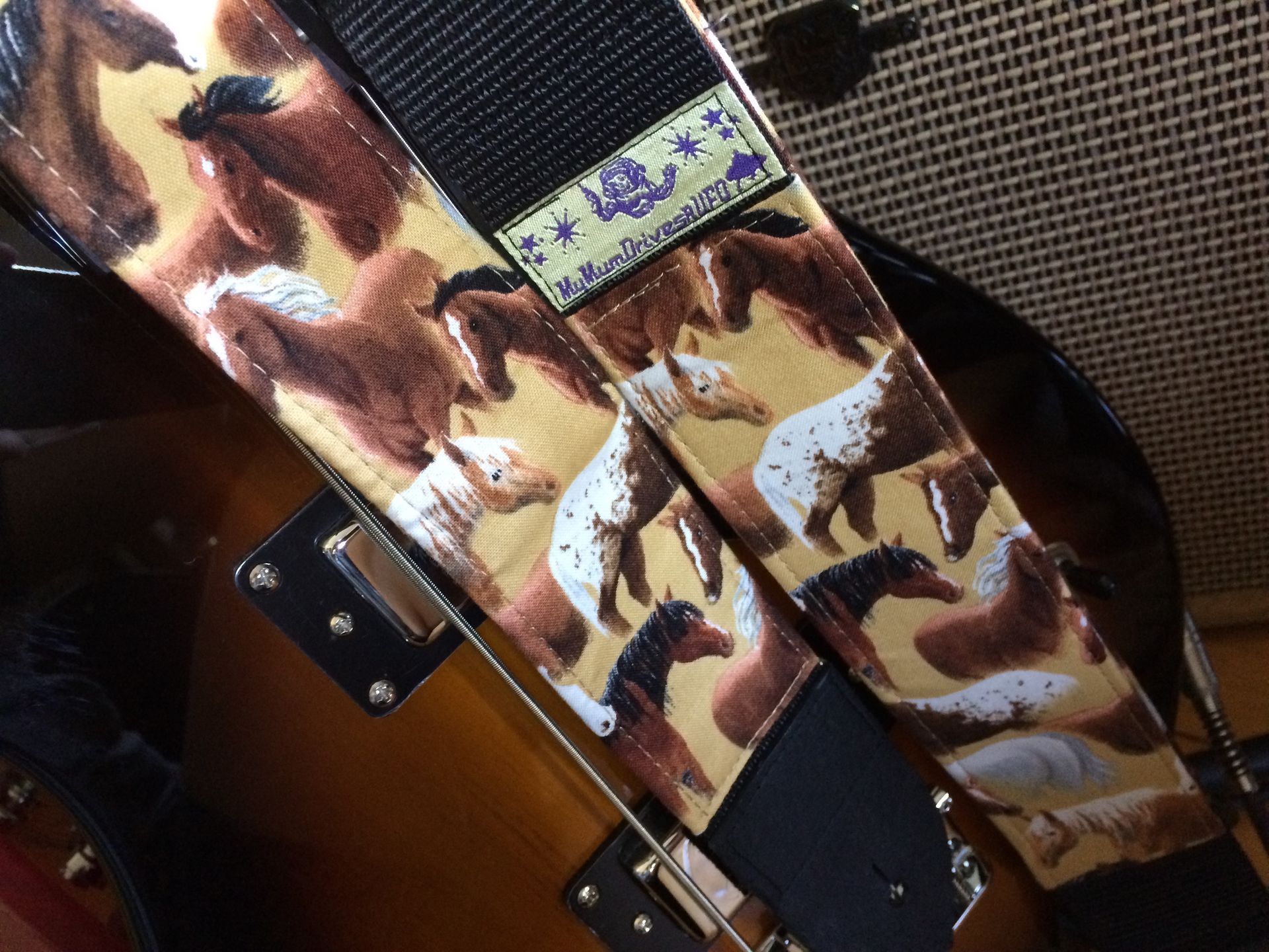 Wild mustang spirit guitar strap