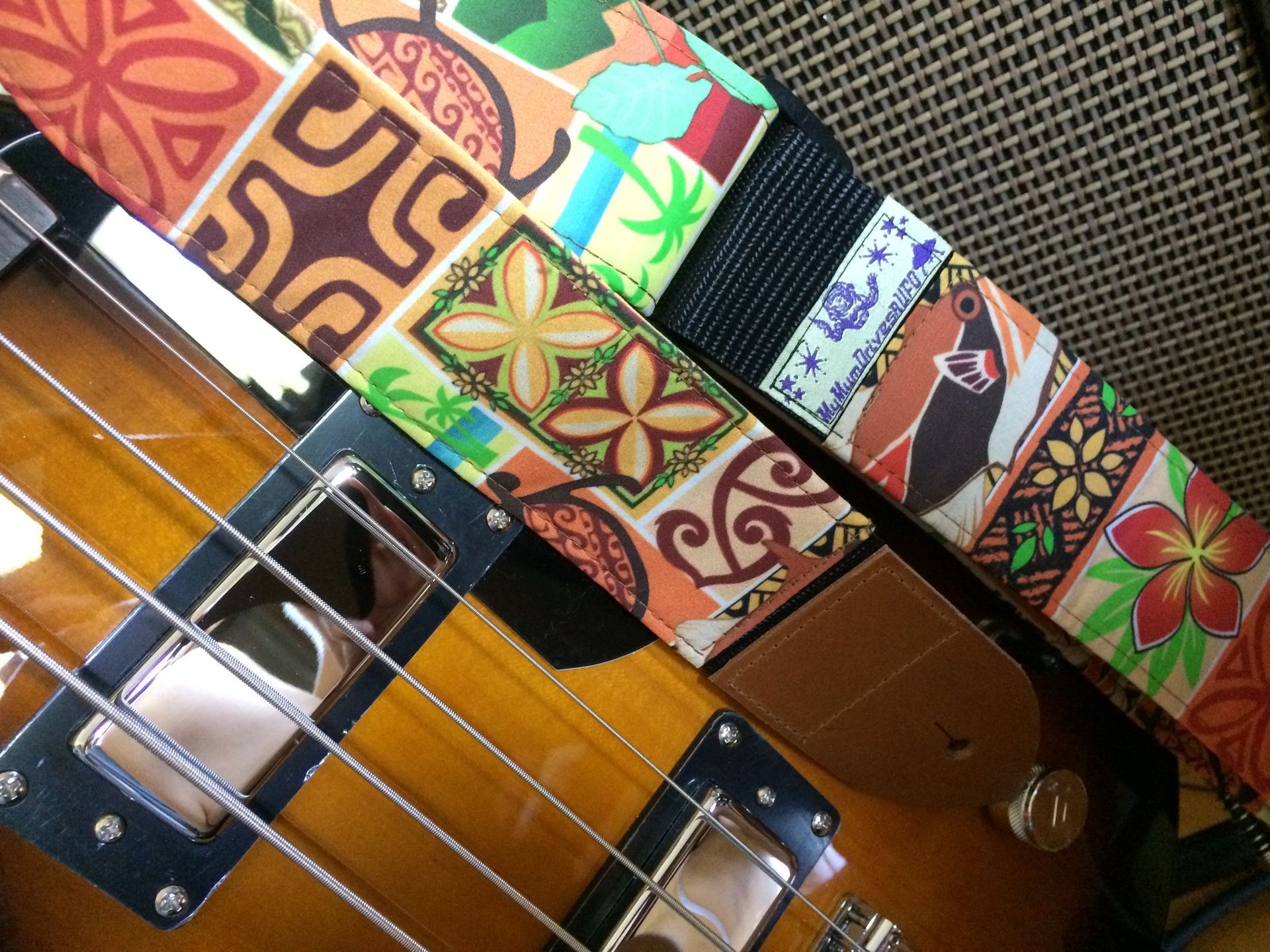 Island mosaic guitar strap