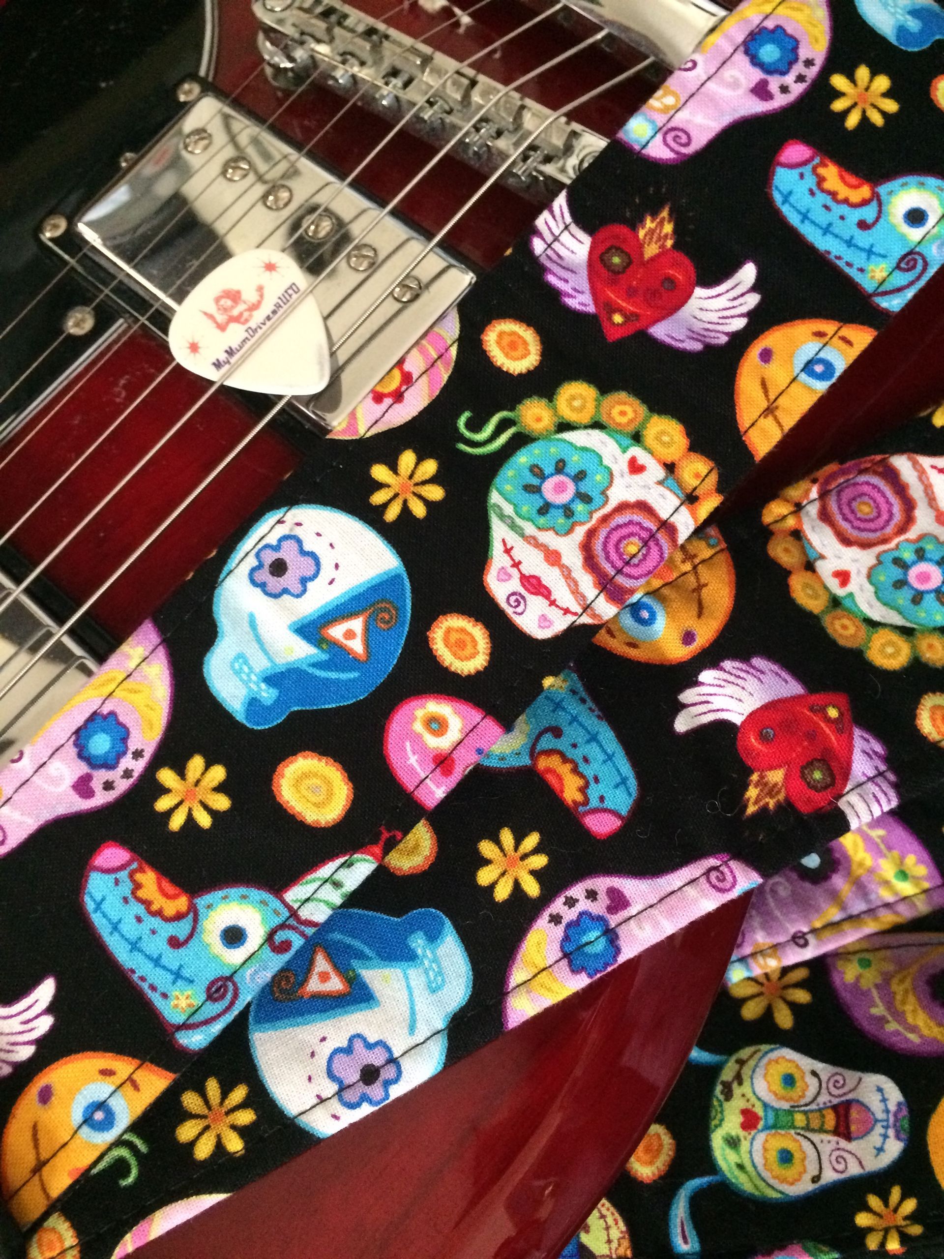Sugar skull serenade guitar strap