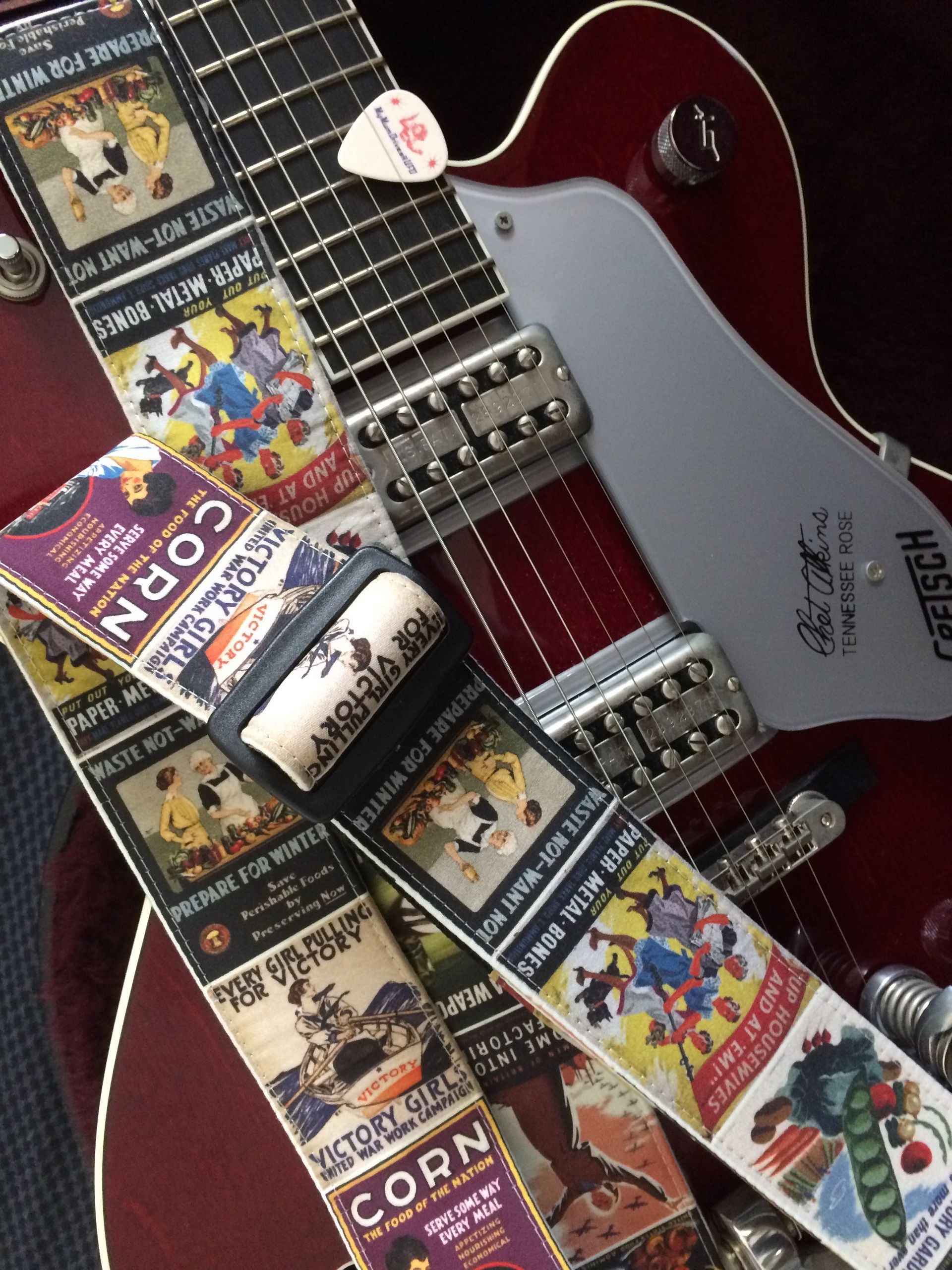 Victory era vintage poster guitar strap