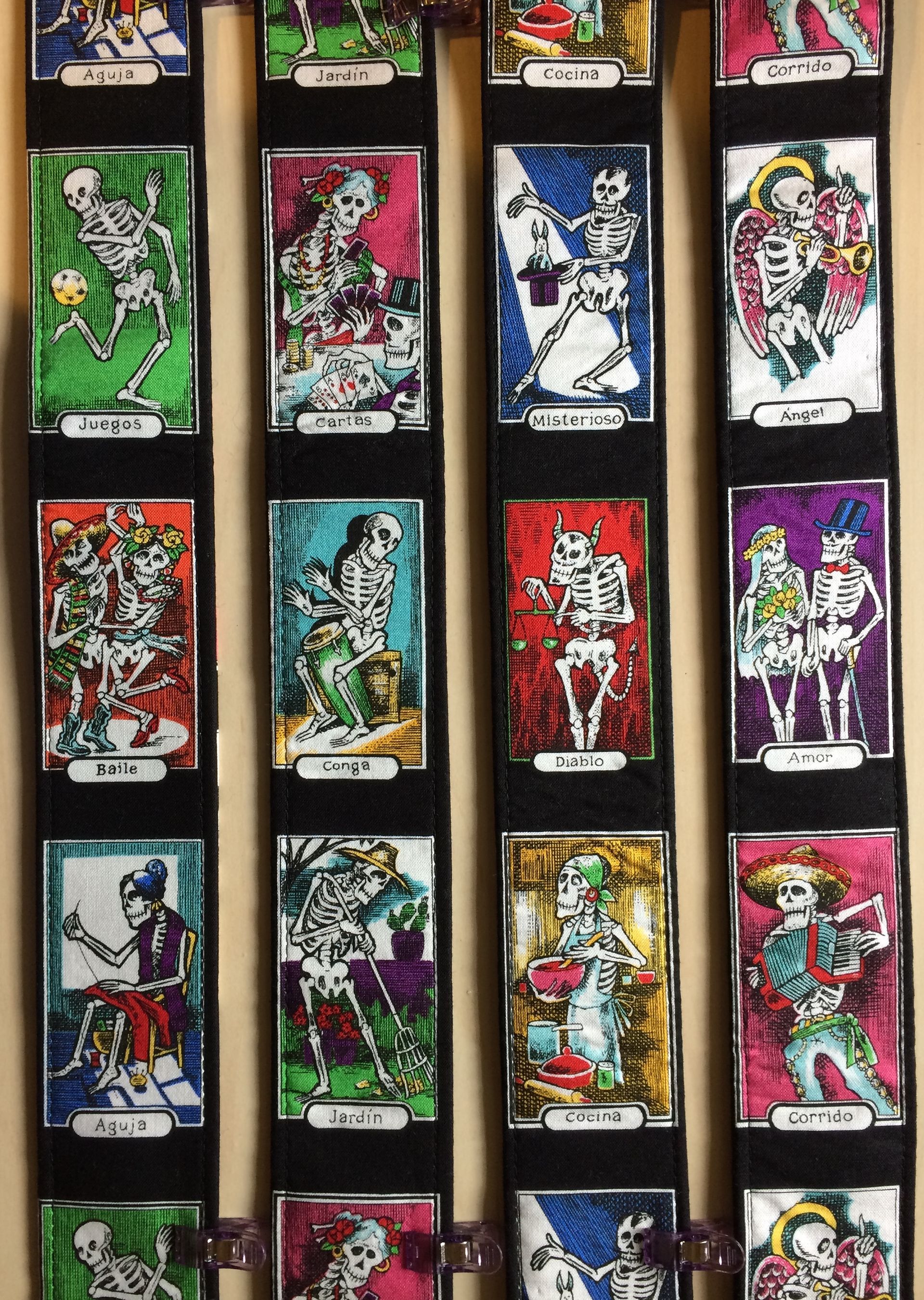 Fiesta de calaveras guitar strap