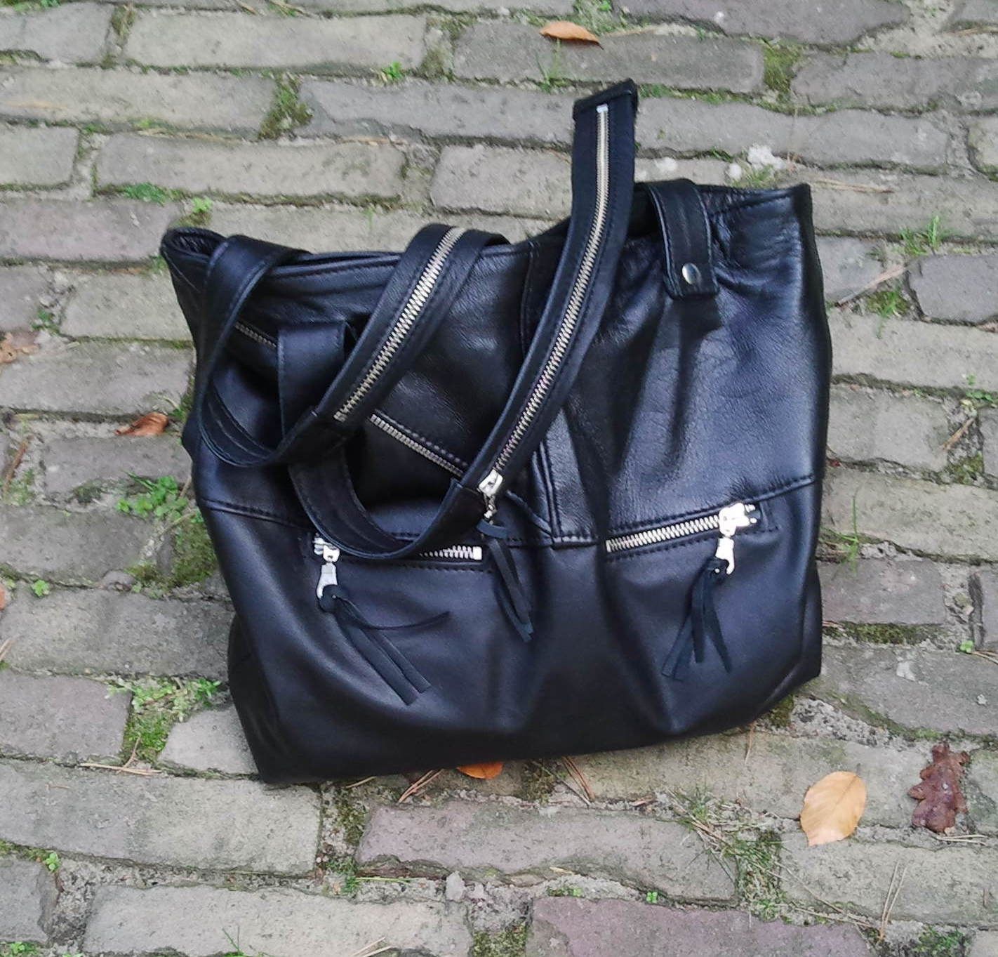 Zwarte shopper tas