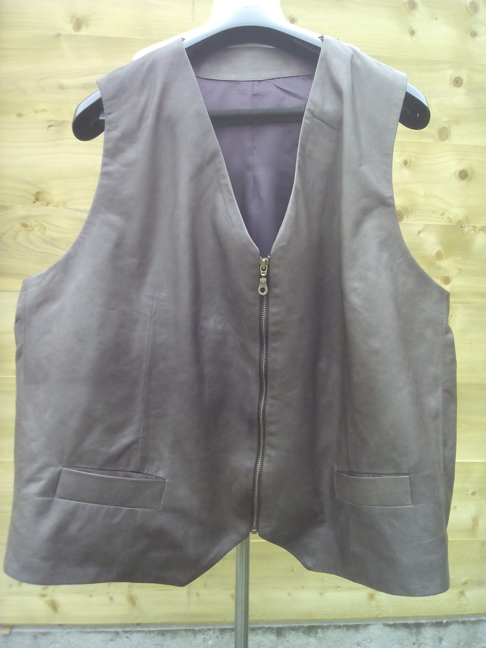 Grote maat leren heren gilet