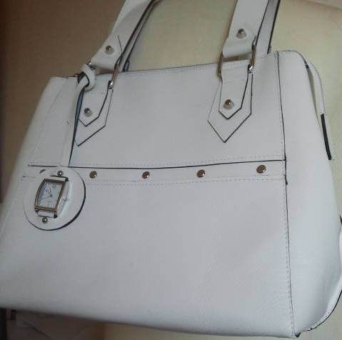 Witte leren tas