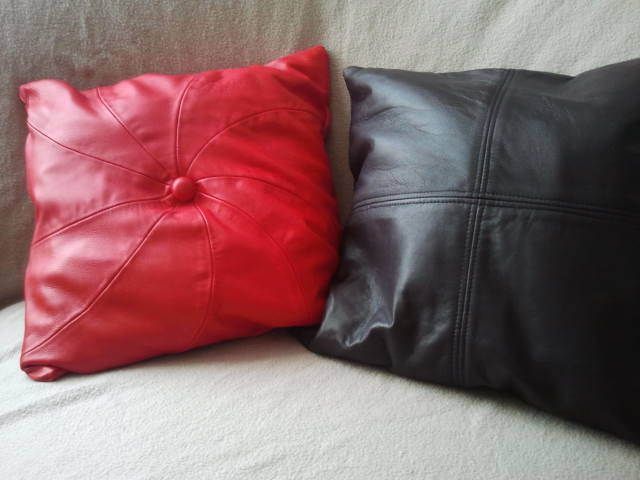 Leren sierkussens 