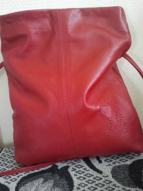 Rood leren schoudertas