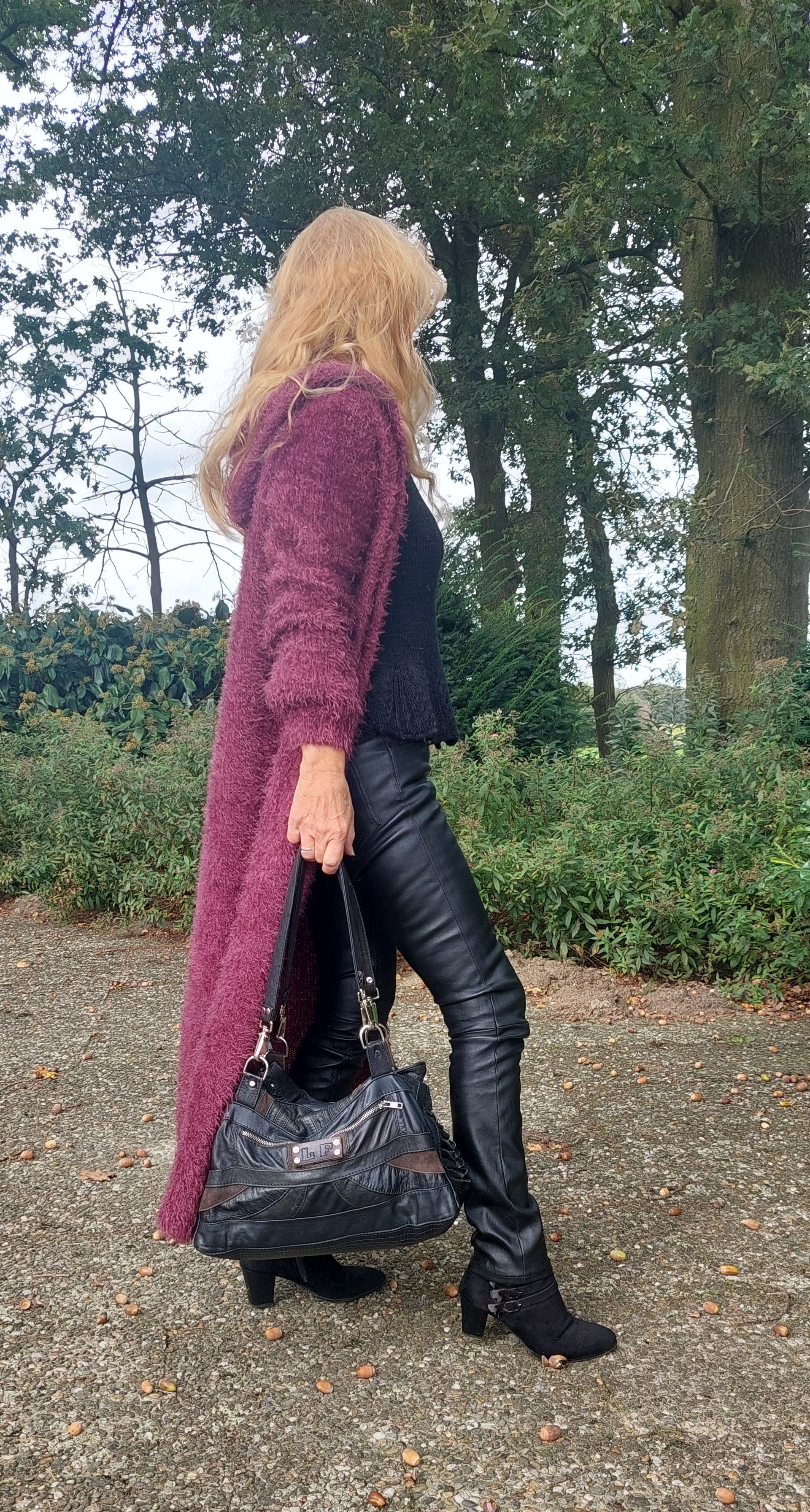 Leren stretch broek