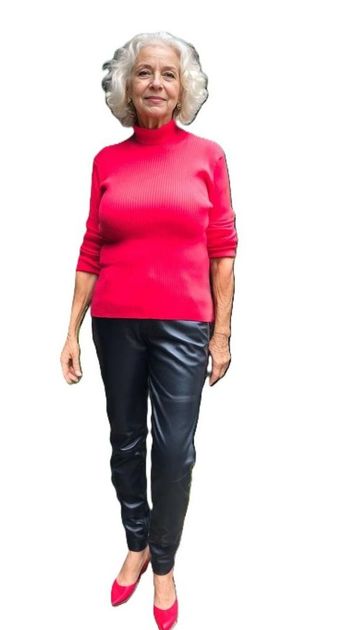 Zwarte leren  broek
