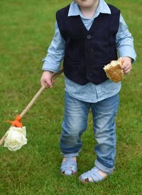 Suede kinder gilet