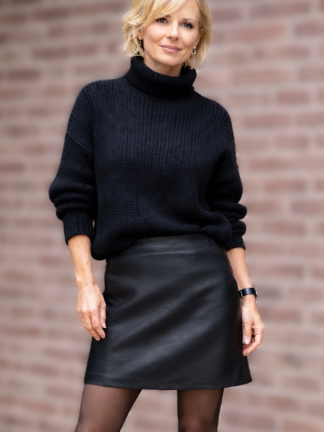 SHAPERIN Leren rok voor dames, hoge taille, minirok, kant, kokerjurk van kunstleer, mini-rok van kunstleer, Zwart, S