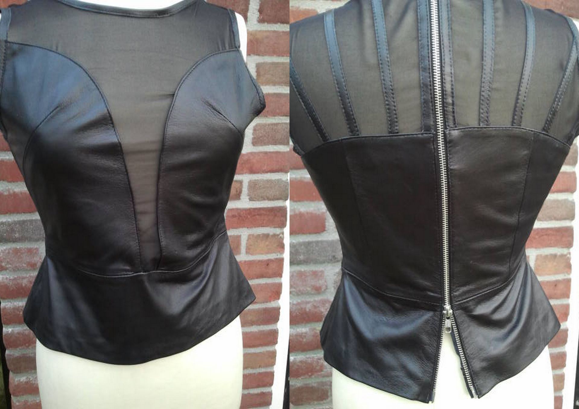 Sexy leren top/ gala top