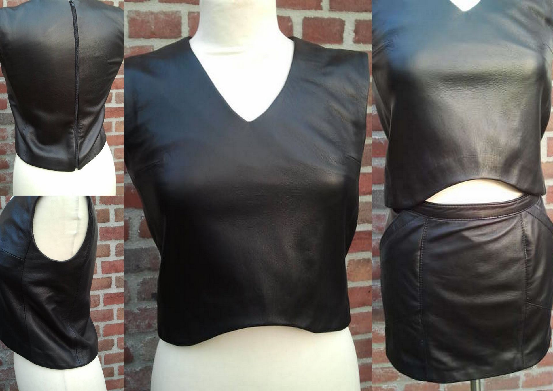 Korte leren top