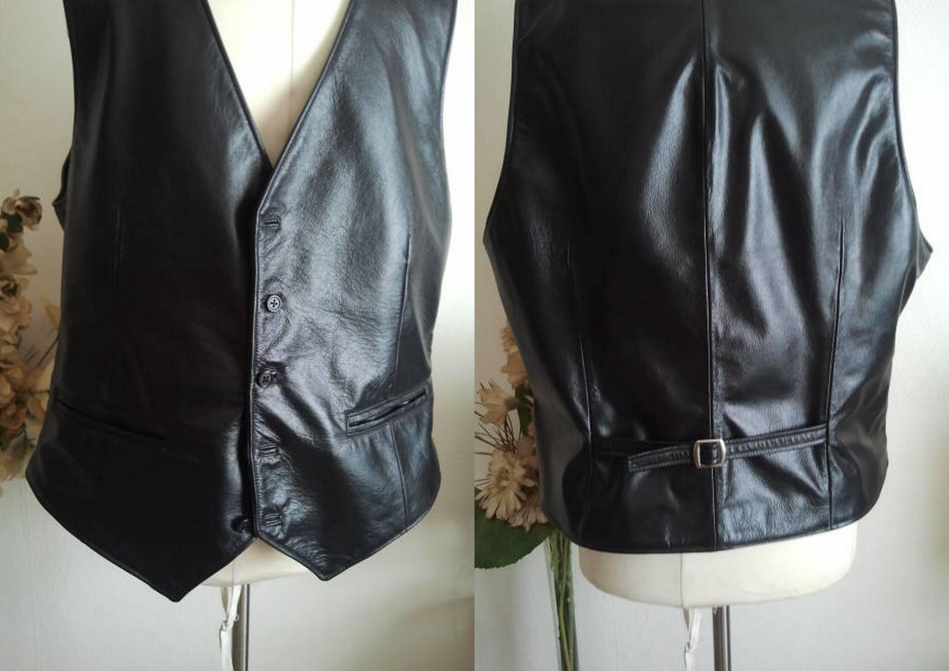 Zwart gilet kostuum model