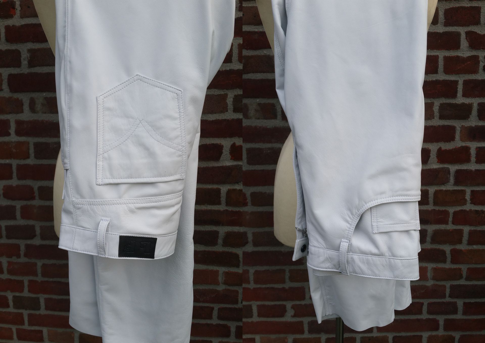 Witte leren broek heren 