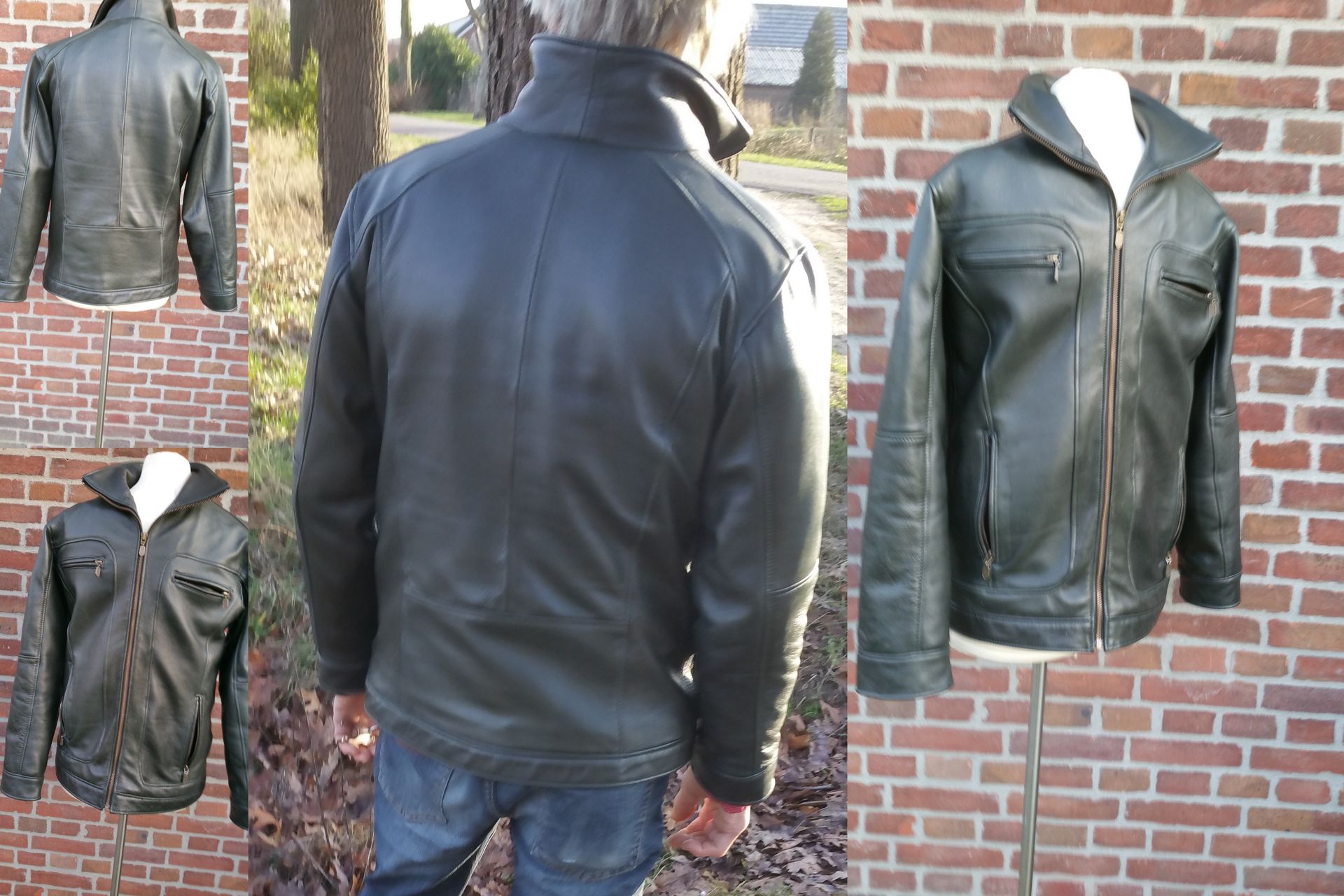Groene leren heren jack